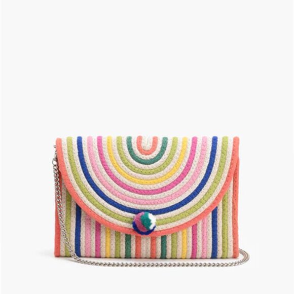 America & Beyond Recycled Cotton Stripe Clutch-Natural Multi - Picture 1 of 10